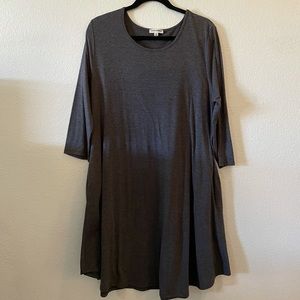 Zenana Premium Gray Dress with Pockets